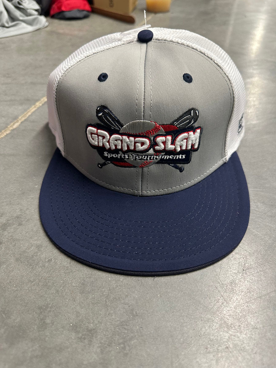 Light Gray and Black Flat Bill Snapback