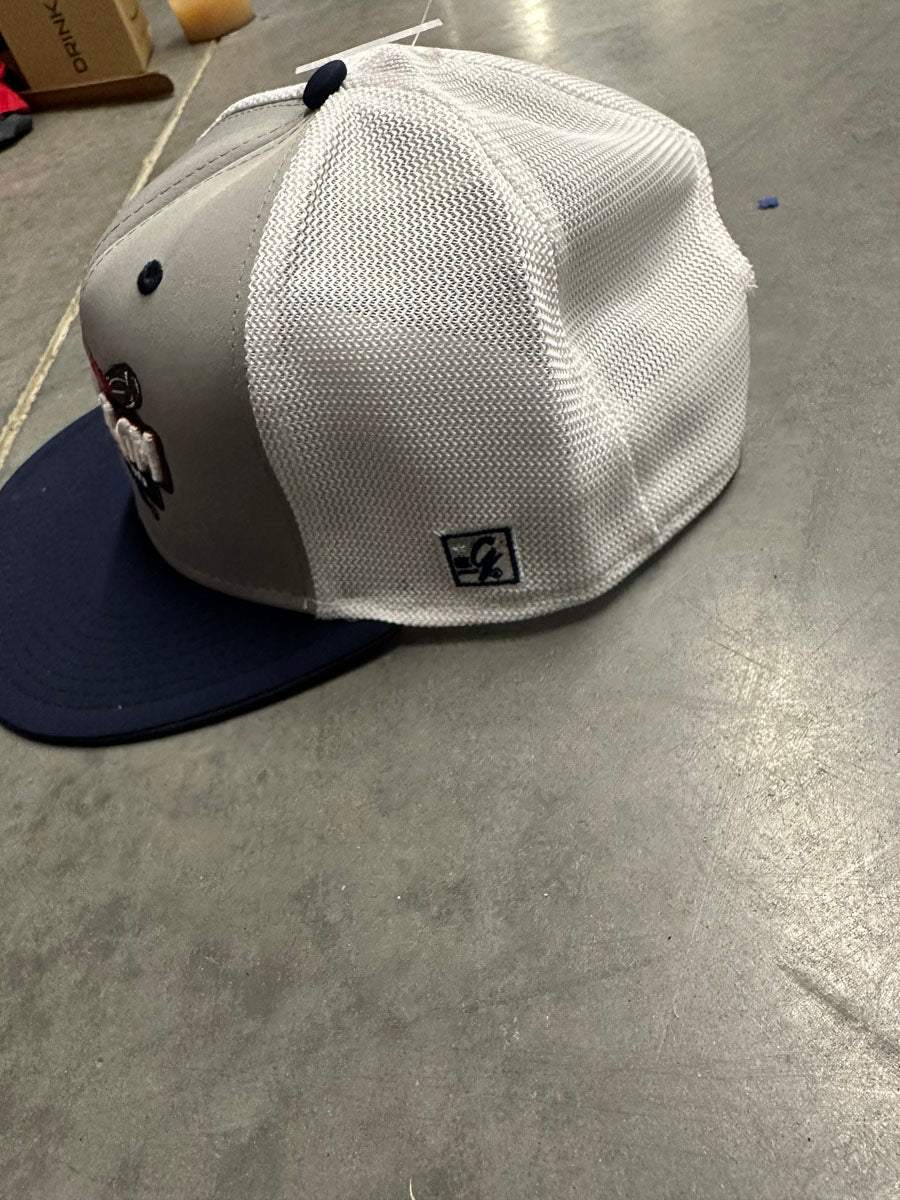 Light Gray and Black Flat Bill Snapback