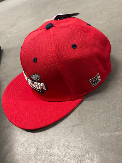 Red Flat Bill Snapback