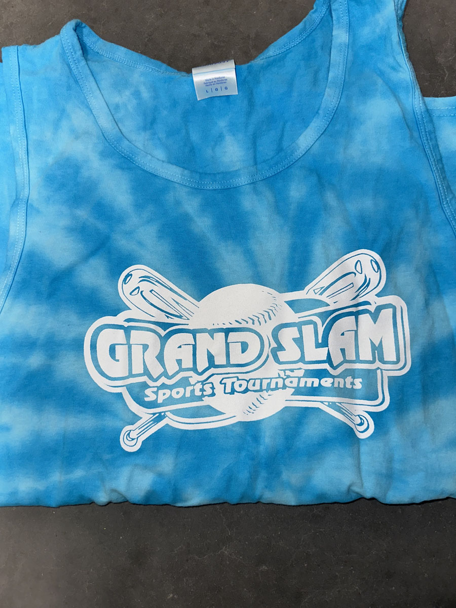 Light Blue Tie Dye Grand Slam Tank Top