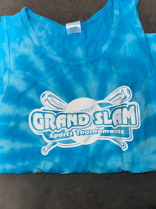 Light Blue Tie Dye Grand Slam Tank Top